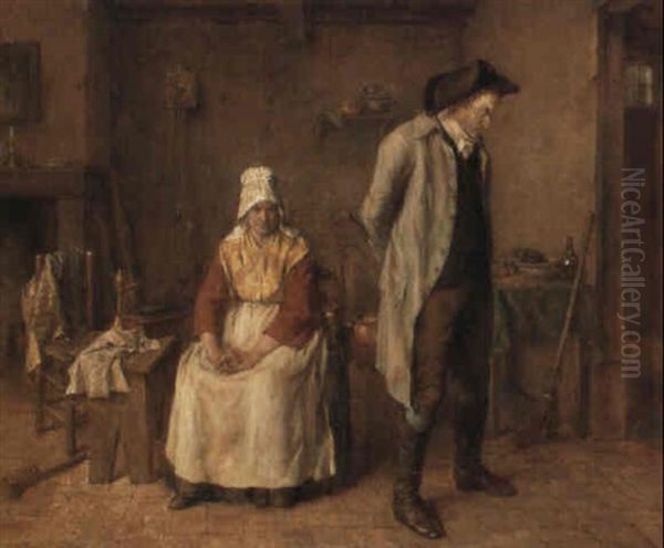 Beschaamd En Verlegen Oil Painting by Jean-Baptiste Madou