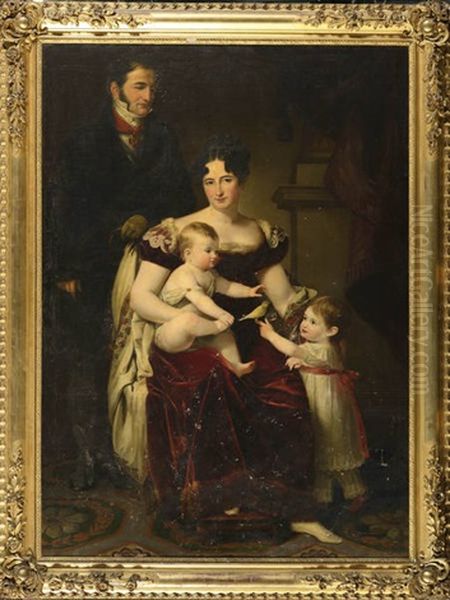 Portrait De Famille Oil Painting by Jose de Madrazo