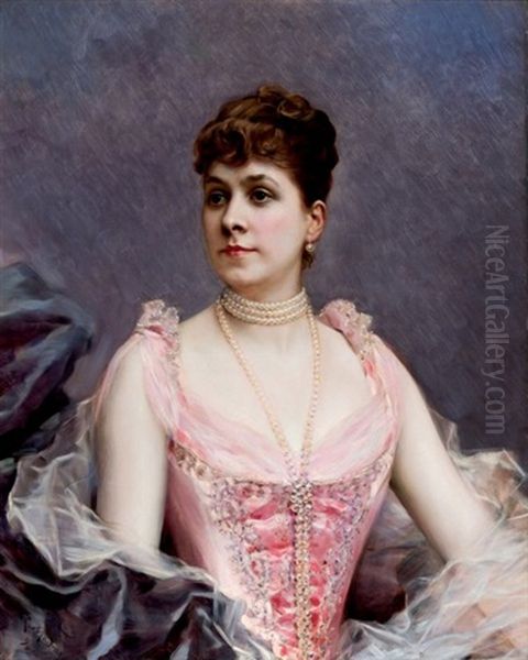 La Esposa Del Pintor Oil Painting by Raimundo de Madrazo y Garreta