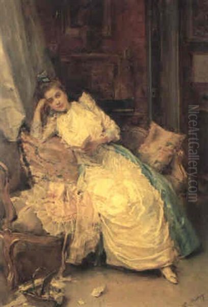 The Letter Oil Painting by Raimundo de Madrazo y Garreta