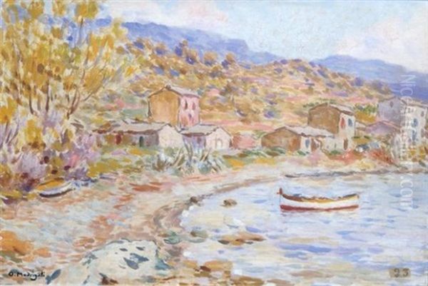 Barque Dans Le Cap Corse Oil Painting by Olynthe Madrigali