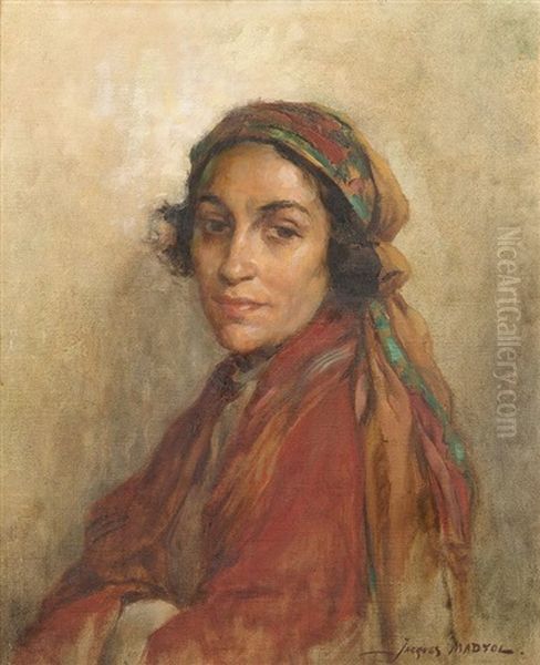 Portrait De Nomade Oil Painting by Jacques Madyol