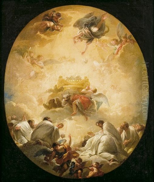 La Adoracion Del Cordero Mistico Por Los Veinticuatro Ancianos Del Apocalipsis Oil Painting by Mariano Salvador Maella