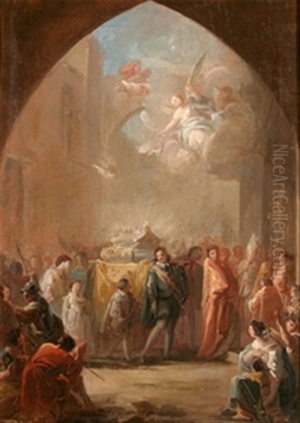 Traslado De Las Reliquias De Santa Leocadia Oil Painting by Mariano Salvador Maella