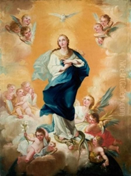 Inmaculada Oil Painting by Mariano Salvador Maella