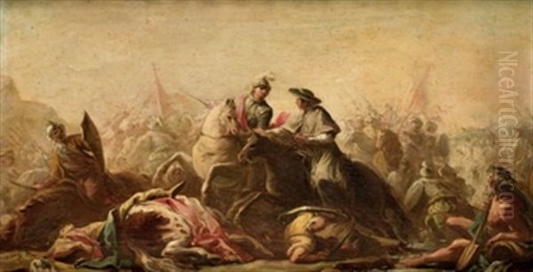 Batalla Del Salado Oil Painting by Mariano Salvador Maella