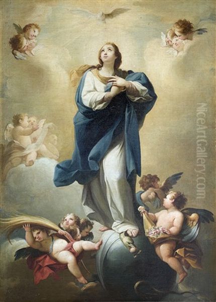 Inmaculada Oil Painting by Mariano Salvador Maella