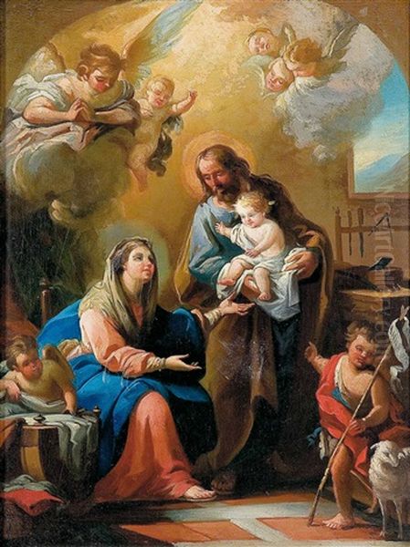 Sagrada Familia En El Taller De Nazaret Oil Painting by Mariano Salvador Maella