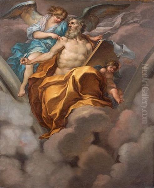 Saint Mathieu Et L'ange Oil Painting by Mariano Salvador Maella