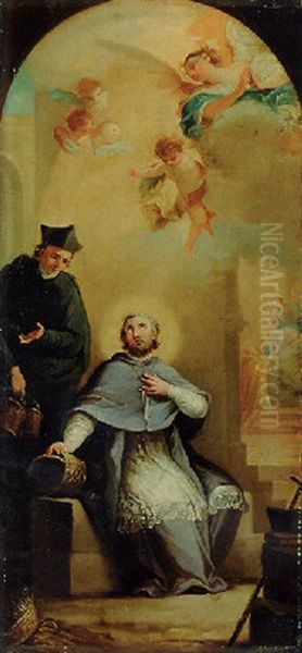 San Julian De Cuenca Oil Painting by Mariano Salvador Maella