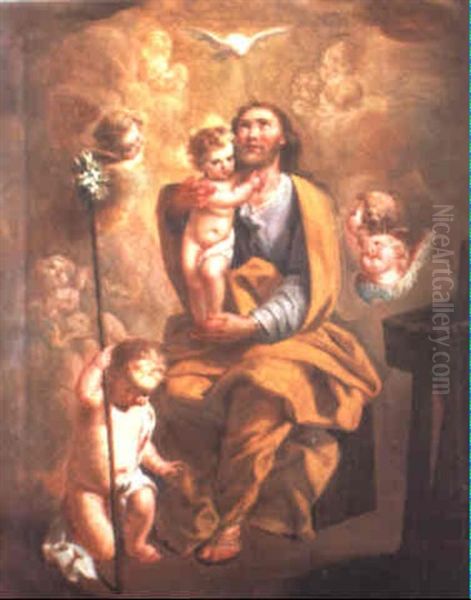 San Jose Con El Nino Oil Painting by Mariano Salvador Maella