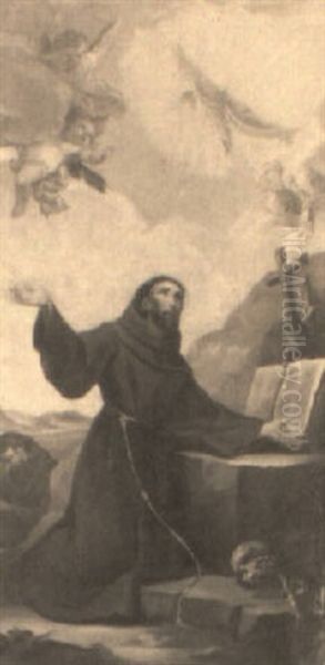 San Francisco De Asis Oil Painting by Mariano Salvador Maella