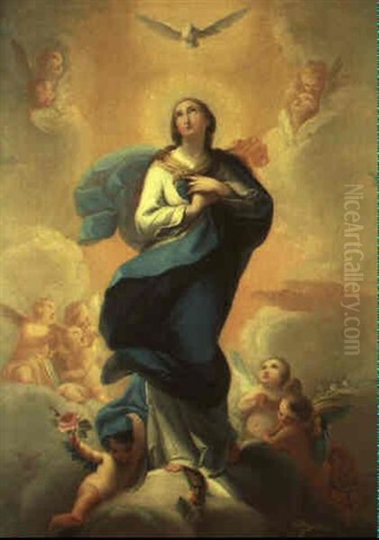 Inmaculada Oil Painting by Mariano Salvador Maella
