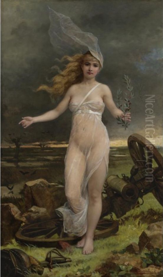 Allegory Of Peace Oil Painting by Louis Maeterlinck
