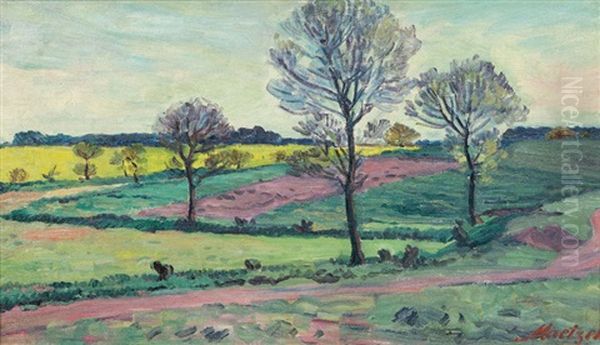 Landscape In Holstein Oil Painting by Emil Maetzel