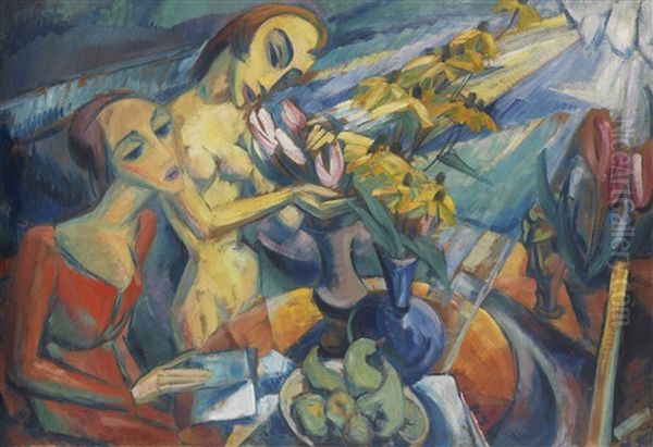 Frauen Am Tisch Oil Painting by Dorothea Maetzel-Johannsen