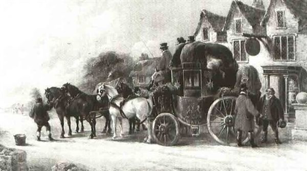 The Mail Coach On Route Oil Painting by John Charles Maggs