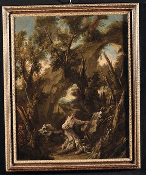 Paesaggio Con Santo Oil Painting by Alessandro Magnasco