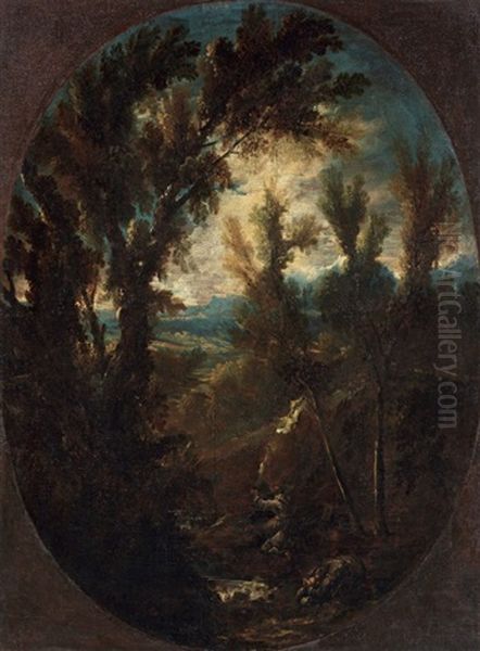 Paesaggio Con Monaci Oil Painting by Alessandro Magnasco