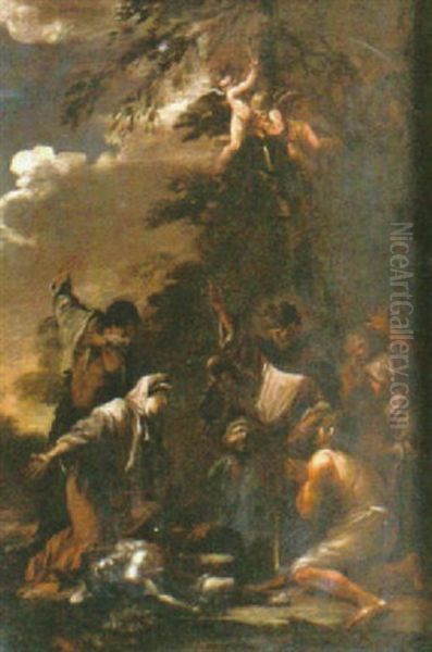 Kristus Uppvacher Lazarus Oil Painting by Alessandro Magnasco