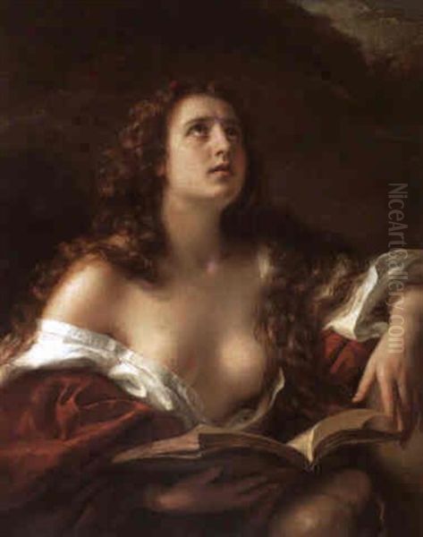 Maria Magdalena, Bussend Oil Painting by Eduard Magnus