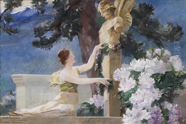 Allegorie Du Dieu Pan Oil Painting by Albert Pierre Rene Maignan