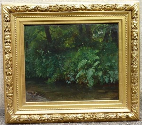 Le Bord De Riviere Oil Painting by Albert Pierre Rene Maignan