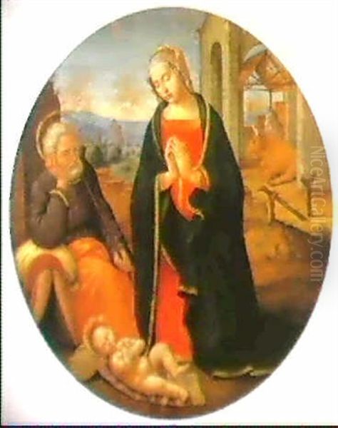 Adoration De L'enfant Jesus Oil Painting by Sebastiano di Bartolo Mainardi