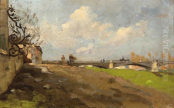 Vue De Paris Oil Painting by Gustave Maincent