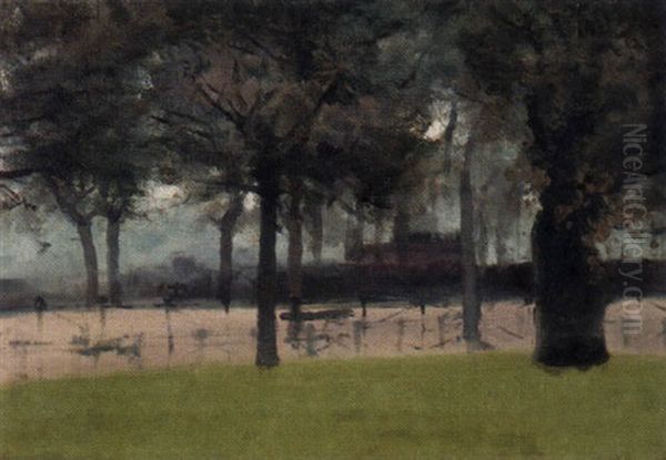 The Bandstand In Hyde Park Oil Painting by Paul Fordyce Maitland