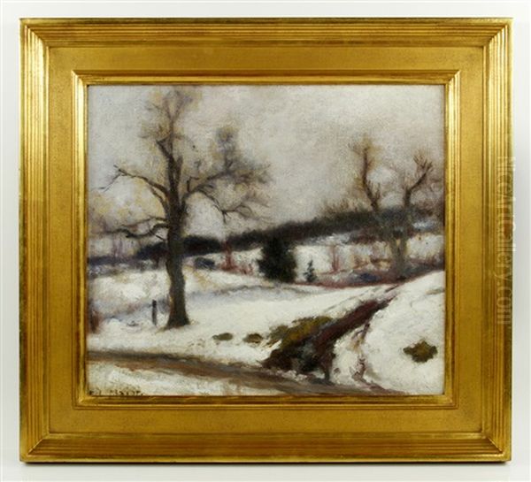 Winter In Leominster Oil Painting by Ernest Lee Major