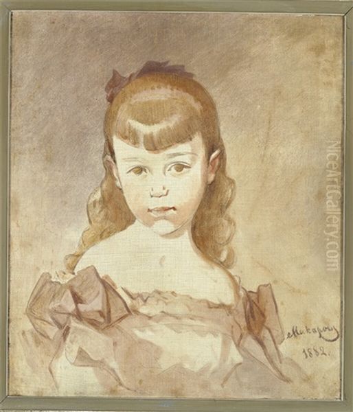 Portrait Of Grand Duchess Xenia Alexandrovna (1875-1860) Oil Painting by Ivan Kuz'mich Makarov