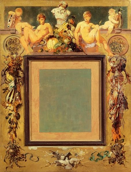 Bekronung Eines Bilderrahmens Oil Painting by Hans Makart