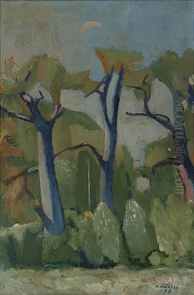 Spring In Ruissalo Oil Painting by Otto Makila