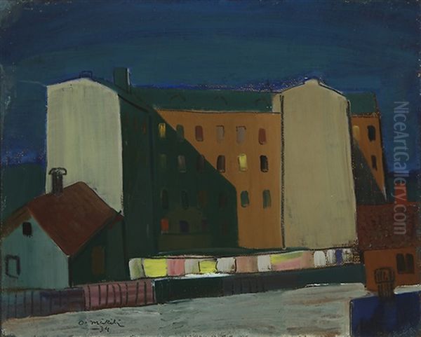 City Oil Painting by Otto Makila