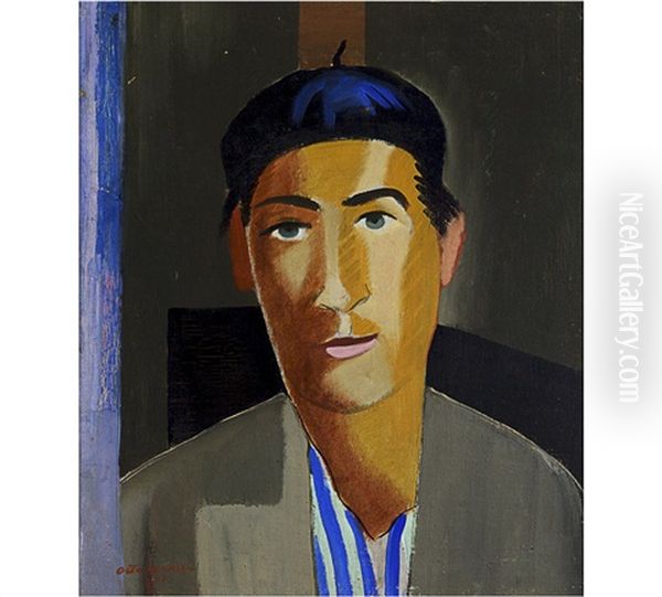 Self-portrait Oil Painting by Otto Makila