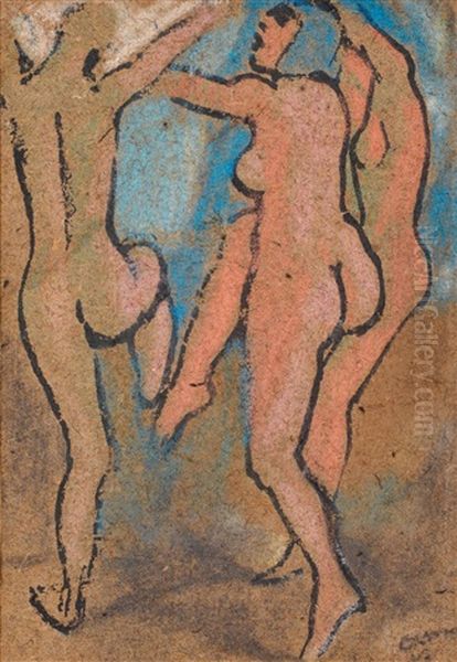 Dance Of The Nymphs Oil Painting by Otto Makila