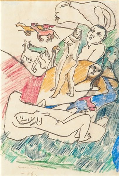 A Dream Oil Painting by Otto Makila