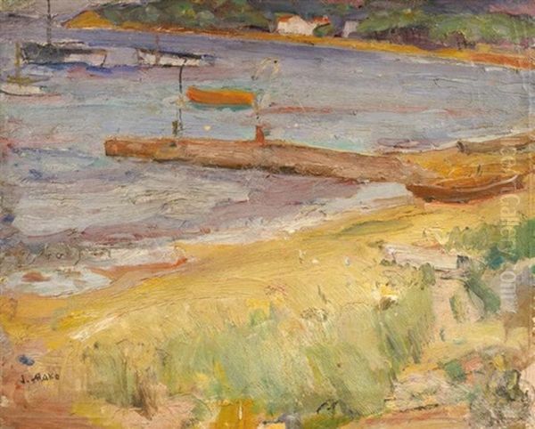 Barques A Maree Basse Oil Painting by Sergej Alexandrowitsch Mako