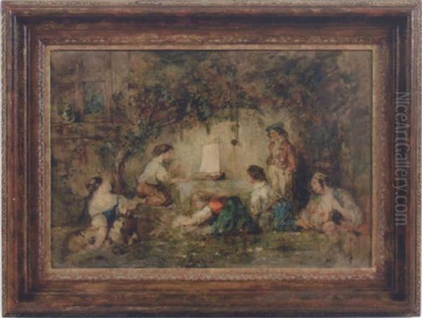 Vid Brunnen Oil Painting by Konstantin Egorovich Makovsky