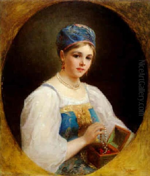 Bildnis Eines Russischen Maedchens Aus Fuerstlichem Hause Oil Painting by Konstantin Egorovich Makovsky
