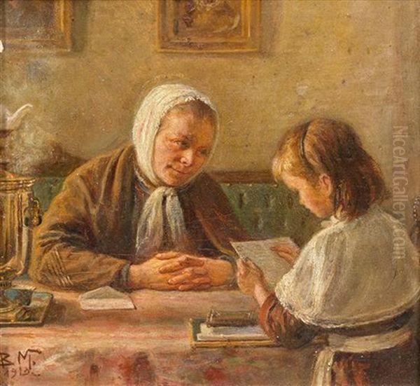 The Letter, 1912 Oil Painting by Vladimir Egorovic Makovsky