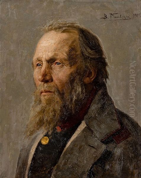 Portrait Of An Old Man Oil Painting by Vladimir Egorovic Makovsky