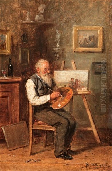 Der Maler In Seinem Atelier Oil Painting by Vladimir Egorovic Makovsky