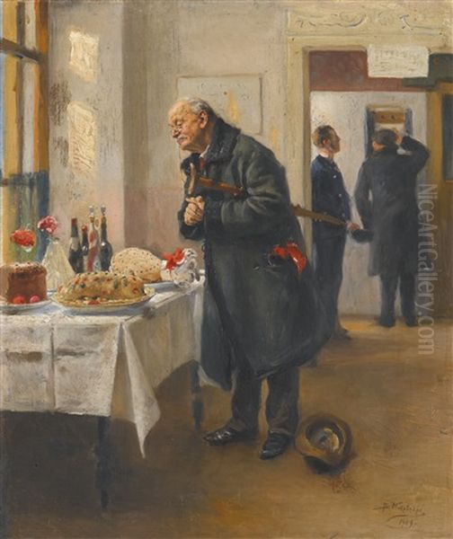 Gastronome Oil Painting by Vladimir Egorovic Makovsky