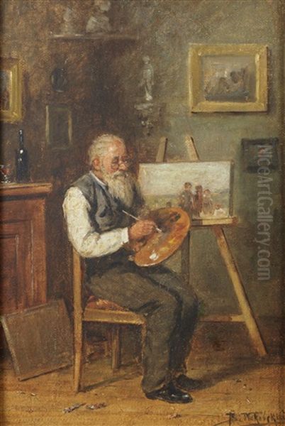 The Artist In His Studio Oil Painting by Vladimir Egorovic Makovsky