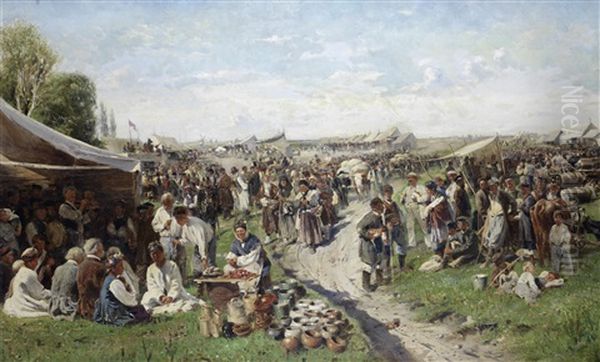 Fair (little Russia) Oil Painting by Vladimir Egorovic Makovsky
