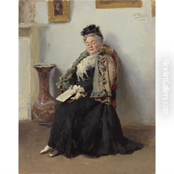 Portrait Of A Noblewoman Oil Painting by Vladimir Egorovic Makovsky