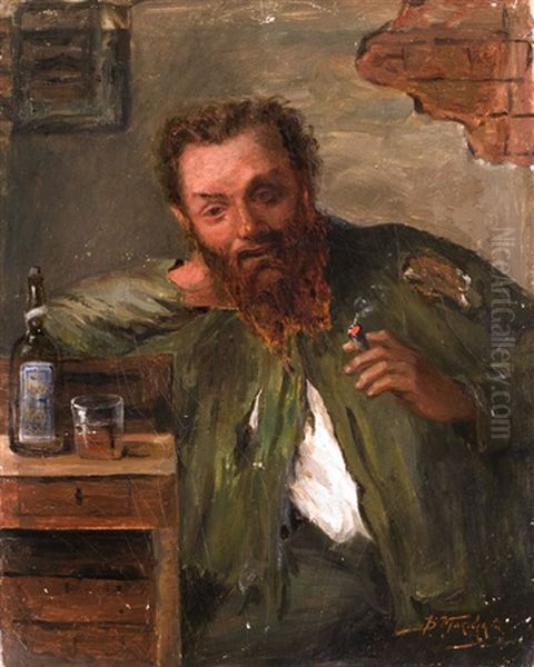 Rauchender Bauer Oil Painting by Vladimir Egorovic Makovsky