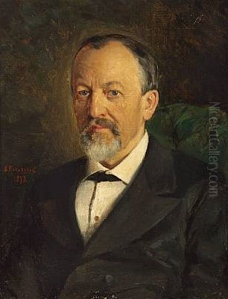 Portrait Of A Man In A White Shirt And Black Jacket Oil Painting by Vladimir Egorovic Makovsky